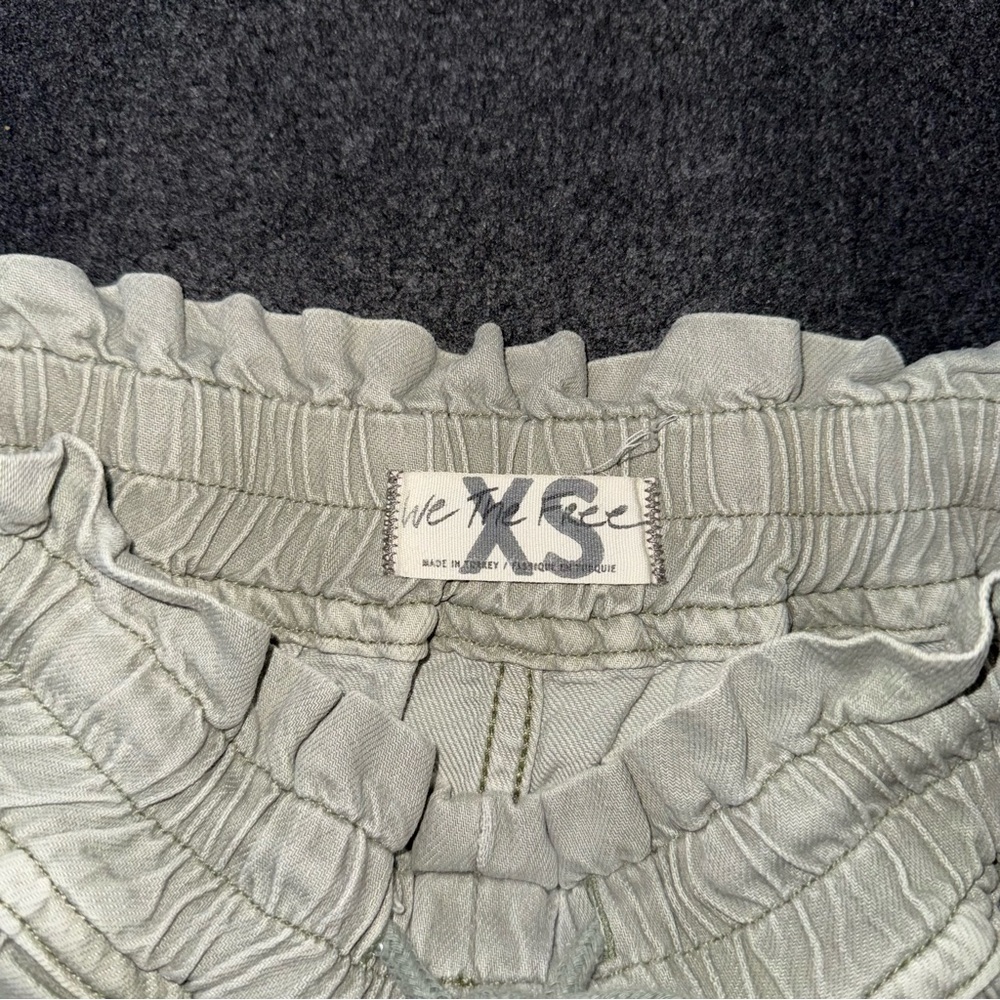 We the Free People Kalani Shorts XS Green Paperbag Pull On Frayed Boho Festival - Picture 7 of 8